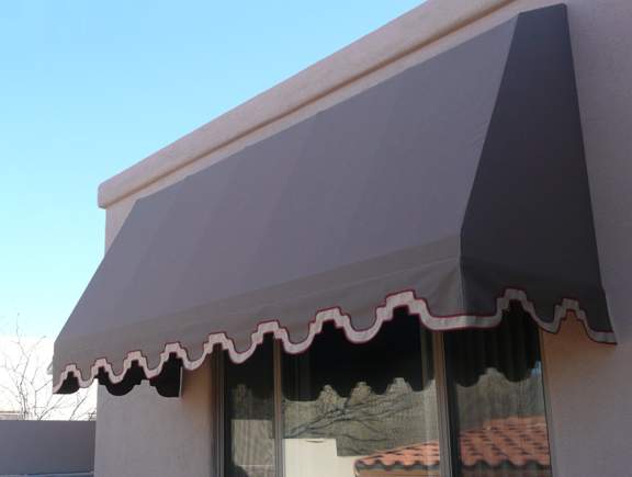 Fixed Frame Awning with a Custom Valance Design